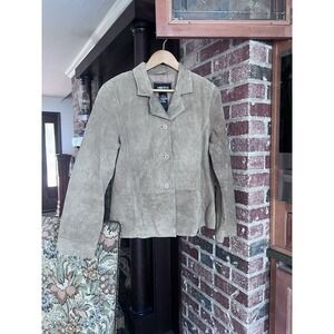 VINTAGE Brandon Thomas Jacket Women Xl Brown‎ Tan Suede Genuine Real Leather 90s